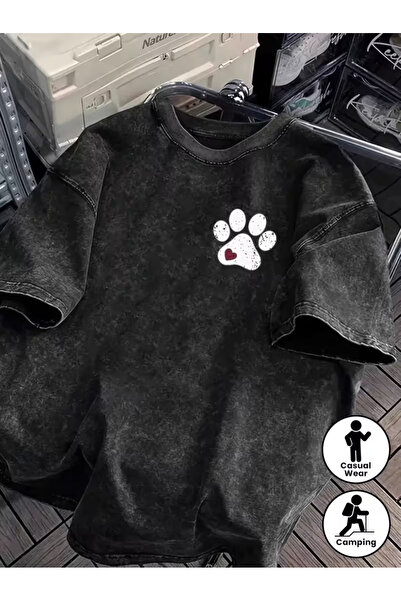 CLASSY.MODA Tricou cu aspect uzat și spălăcit - Top lejer cu design retro și ...