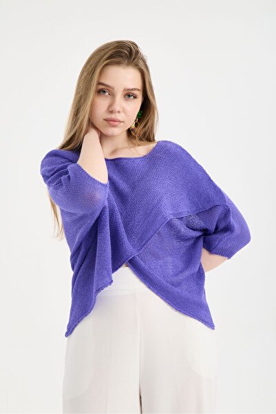 sumoda Women's Asymmetrical Cut Knitwear Blouse