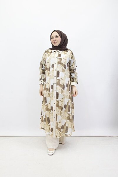 feray kaya 2877 Orhan Linen Long Tunic Set