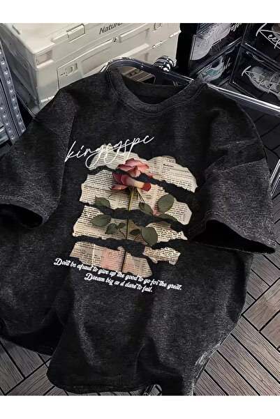 valeriae Tricou casual gri cenușiu spălăcit - Colecția Urbană, croială confor...