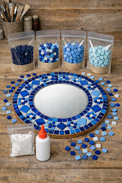 Karsan Mozaik 34x34cm Yuvarlak Pleksi Aynalı Yetişkin Mozaik Set (Başlangıç S...