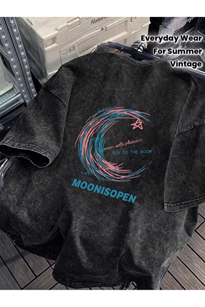 CLASSY.MODA Tricou cu aspect uzat și spălăcit - Top lejer cu design retro și ...