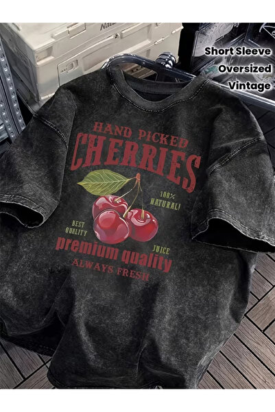 bellanova تي شيرت كبير الحجم بتصميم مدخن وعتيق - قميص فضفاض بتصميم ريترو من ق...