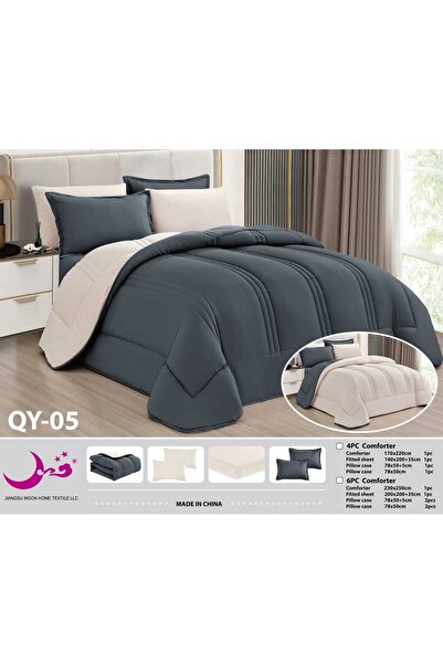 Moon Hotel Quilt Summer Plain Double-Sided Bedding Set-4Pcs-Queen Bedspread P...