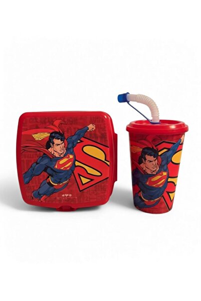 Tuffex Παιδικό δοχείο φαγητού, Σούπερμαν, 4 θήκες + παγούρι Σούπερμαν με καλα...