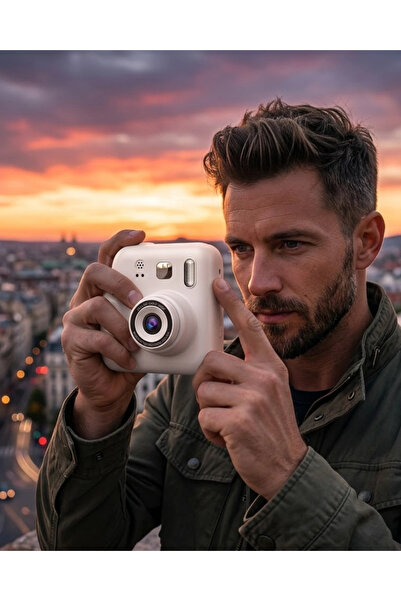 VLK Eğlenceli Baskılı Çocuk Fotoğraf Makinesi Video Çekim 4 Rulo Kağıt 5 Kalem Set VLK