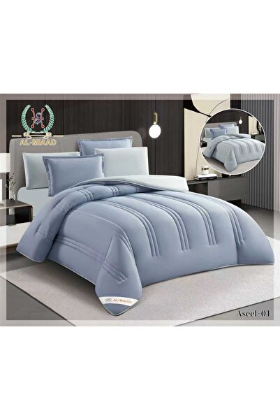 ALMIAAD Double Bed Summer Plain Quilted Bedspread 240*260-6Pieces -Summer Pla...