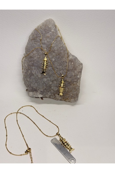 gemsartdeco FISH NECKLACE STEEL