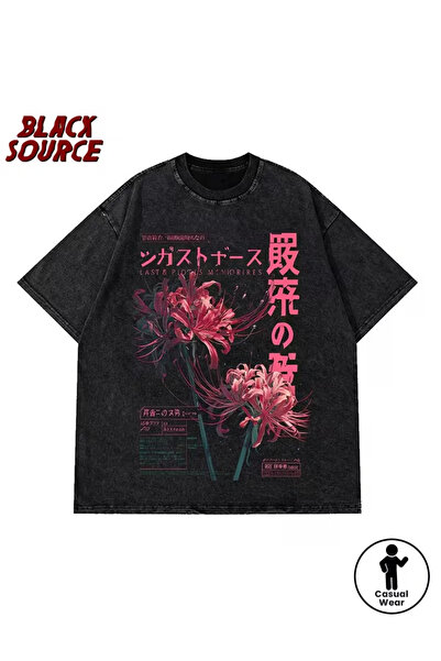 bellanova Ανθρακίτενο Vintage T-Shirt με παλαιωμένη όψη - 100% Βαμβάκι Σειρά ...