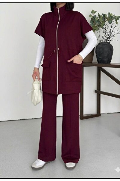 Tarzımızbir Tunic with Zipper, Top and Bottom Set, Islamic Clothing