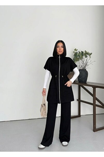 Tarzımızbir Tunic with Zipper, Top and Bottom Set, Islamic Clothing