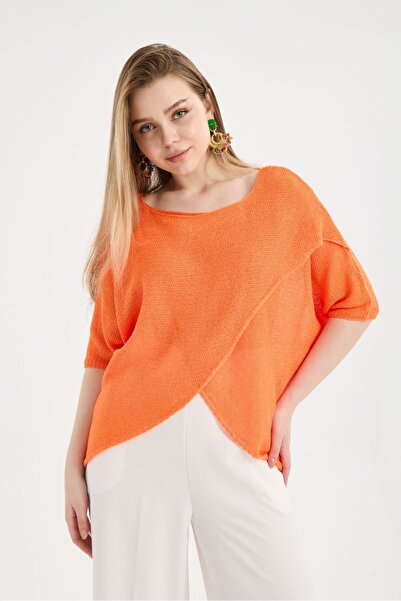 sumoda Women's Asymmetrical Cut Knitwear Blouse