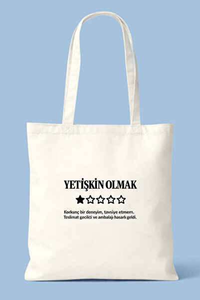 Hayali Şeyler Being an Adult Printed Cloth Bag