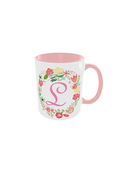 OEM Personalized white floral letter L mug, 350ml – the ideal gift for any oc...