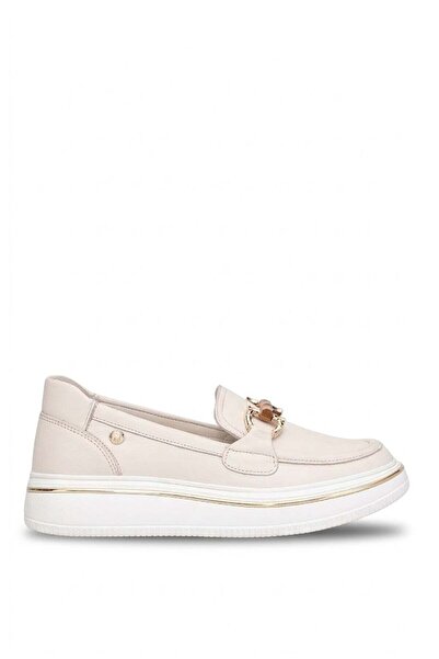 Mammamia D26Ya-3960 Women's Genuine Leather Casual Shoes Cream