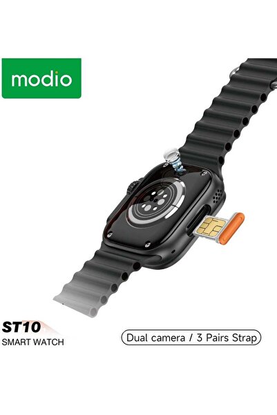 Modio ST10 Smartwatch with 2.2 Inch Display Dual Camera Sim Card Slot and 3 P...