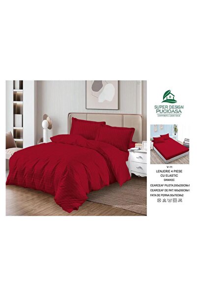 Super Design Pucioasa 4-PIECE DAMASK LINEN SET WITH ELASTIC – REFINEMENT, COM...