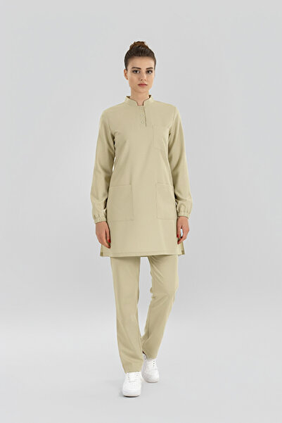 ÇİZGİ MEDİKAL Moth Tesettür Hakim Collar Doctor Nurse Medical Scrubs Set Luxu...