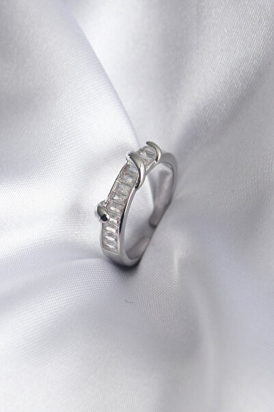 Nehir Stylish Brass Silver Color Waterway Zircon Stone Women's Ring Teachers ...