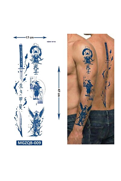 Airbrush Tattoo Uzakdoğu Kılıcı 3 Hafta Kalıcı Tam Kol Bacak Kaplama Yarı kal...