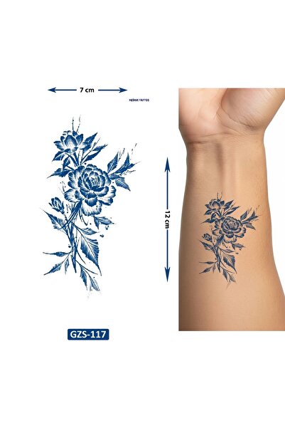 Airbrush Tattoo Zambak Çiçekleri Yarı Kalıcı 1 Aylık Geçici Dövme