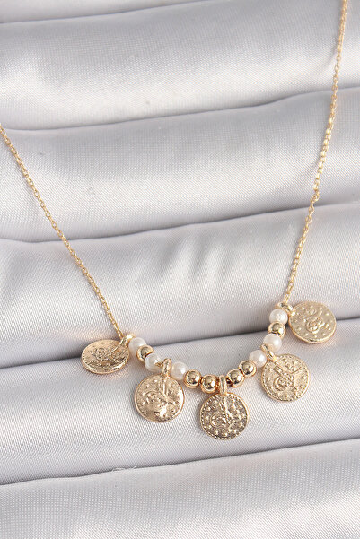 Nehir قلادة نسائية أنيقة من النحاس باللون الذهبي مكونة من 5 قطع على شكل تميمة...