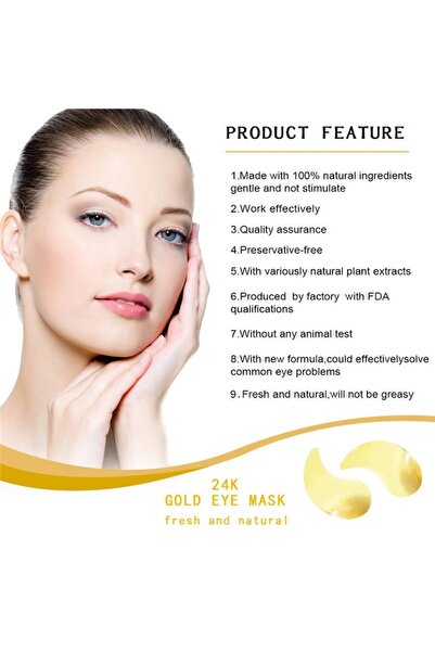 ALHENA Set de 5 perechi Alhena ®   Măști cu hidrogel pentru zona ochilor: Mască de ochi cu hidrogel cu colagen și aur 24K