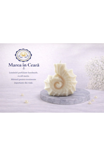 marea in ceara Lumânare parfumată handmade „Cochilie marină” – Marea în Ceară