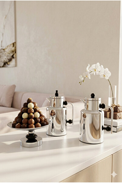 Generic طقم ضيافة راقية مكون من طقم ترامس شاي وقهوة مع طبق ستاند تقديم حلويات