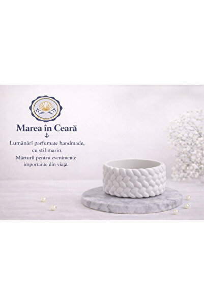 marea in ceara Recipient ceramic handmade – model împletit, stil marin