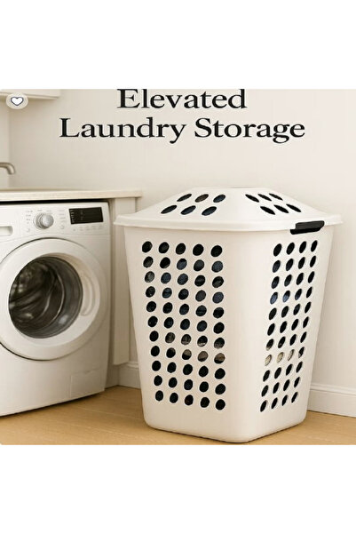 alharbi22est Laundry Basket with Lid 65 Lts Beige High Quality