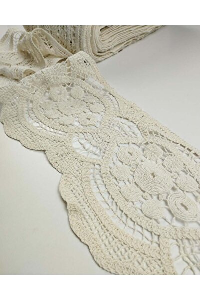 Kumaş Parça Cream Color Cotton Lace Width: 16cm