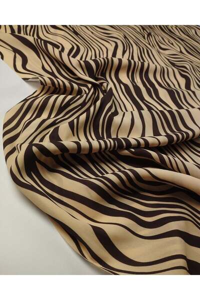 Kumaş Parça Coffee Colored Crepe Chiffon Fabric Width: 140cm