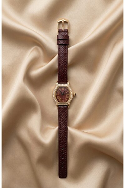 KLISHE Butik Noir Women's Watch Burgundy Color Stone Vintage |   Burgundy Lea...