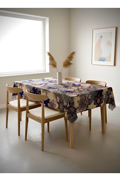 Boomenbex مفرش طاولة طعام من الحرير الفسكوزي المقاوم للبقع من كاسا، بنمط دمشق...