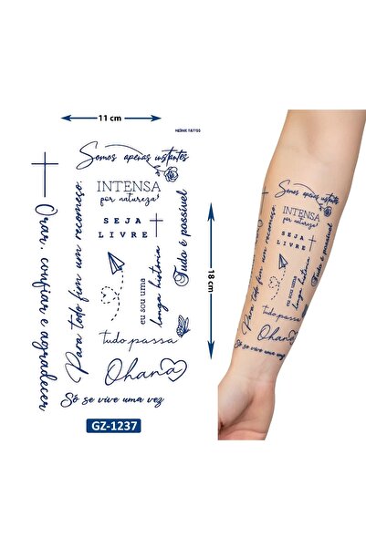 Airbrush Tattoo Yazılar 1 Ay Kalıcı Geçici Dövme Yapıştırma Dövme