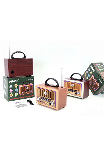 Wolawood Nostaljik Radyo Bluetooth Hoparlör Şarjlı USB Taşınabilir Am+FM+Sw K...