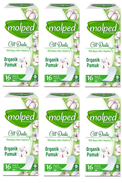 Molped Daily Pad Pure & Soft 16-Pack Thin X 6 Pieces