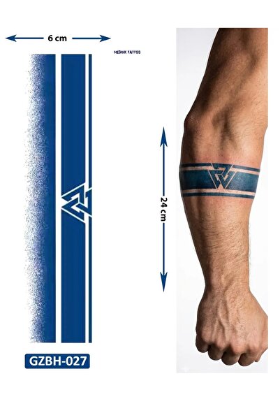 Airbrush Tattoo Üçgen Şerit Kol ve Ayak İçin Şerit Bant Dövmesi Yarı Kalıcı G...