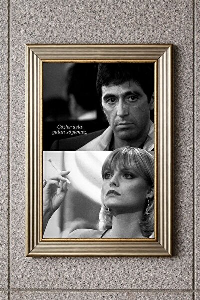 BuzzDesigns Scarface Tony Montana Film Sahnesi Poster Tablo (Çerçeve Seçenekli)