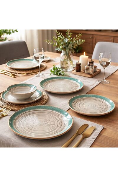 HERA Porcelain dinner set, 24 pieces, Dinner–Hera, wide plates, deep plates, ...
