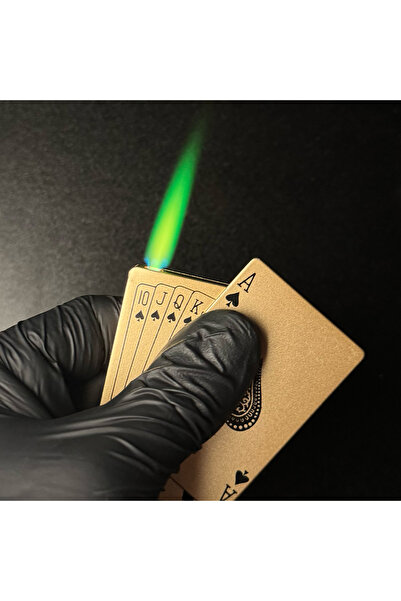 Brichete Cool Bricheta CĂRȚI DE JOC, metalică, flamă verde antivânt, reîncărc...