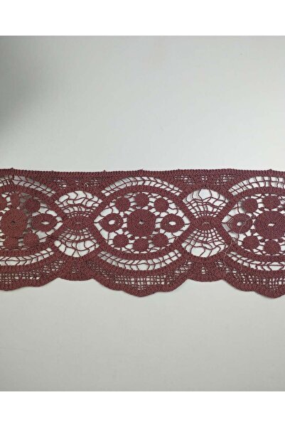 Kumaş Parça Βαμβακερή δαντέλα σε χρώμα δαμασκηνί, πλάτος: 16 εκ.