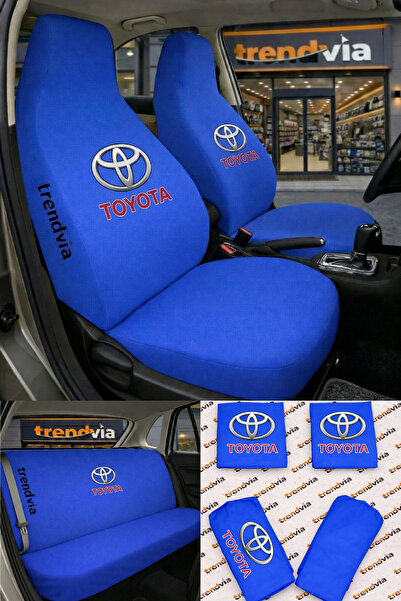 trivexa Toyota Logolu Oto Koltuk Kılıfı Ön Arka Set – Penye Likralı Universal...