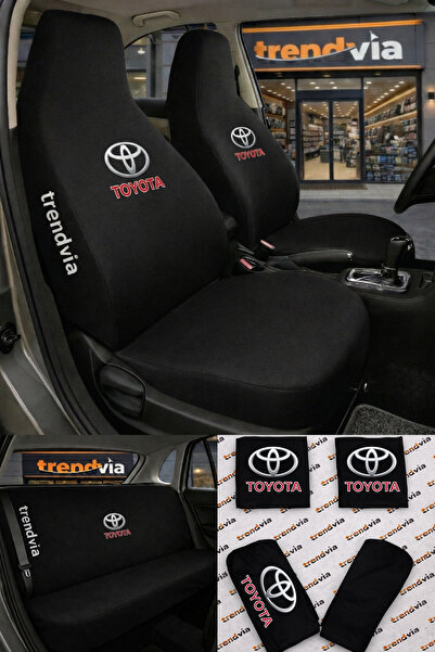 trivexa Toyota Logolu Oto Koltuk Kılıfı Ön Arka Set – Penye Likralı Universal...