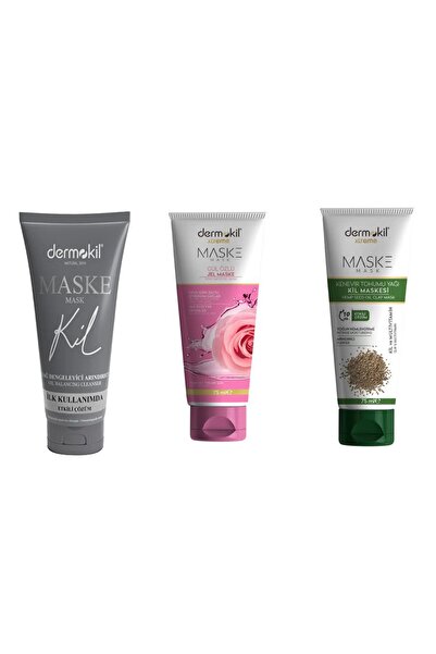 Dermokil Kevenir Oil Seed & Oil Balancing & Rose Extract 3-Pack 75 ml Mask