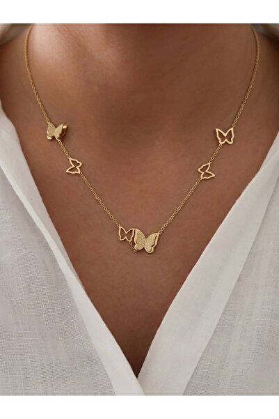 CANMODA Recien Women's Gold Color Tarnish Resistant Steel Multiple Butterfly ...