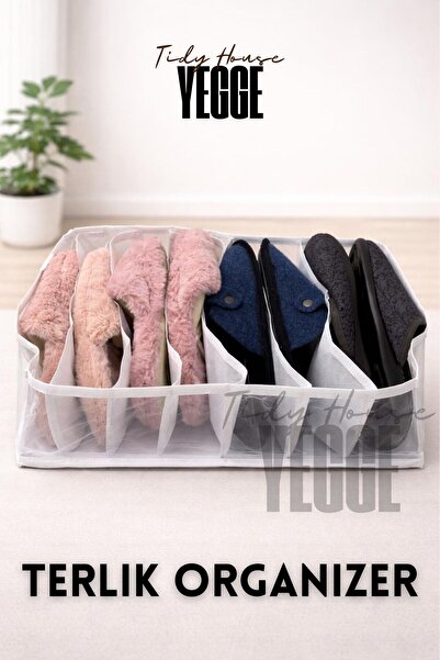 YEGGE منظم للنعال - منظم شفاف للنعال مكون من 7 أقسام - منظم للنعال داخل الخزانة