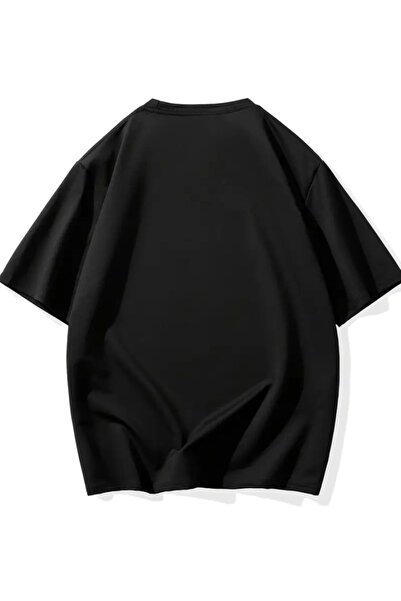 modi Printed Women's Casual Style Black Oversize Crew Neck T-Shirt