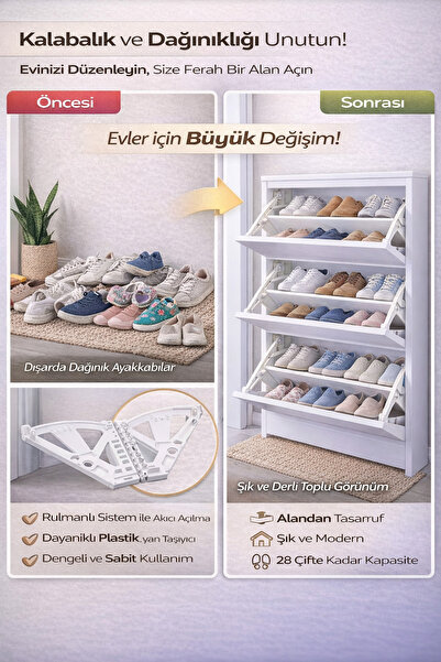 MOBİLİAPORT DAR ALANLARA UYGUN KATLANIR RAFLI AYAKKABILIK